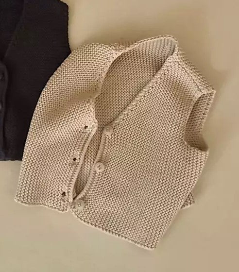 Chunky Knit Baby Vest - Beige