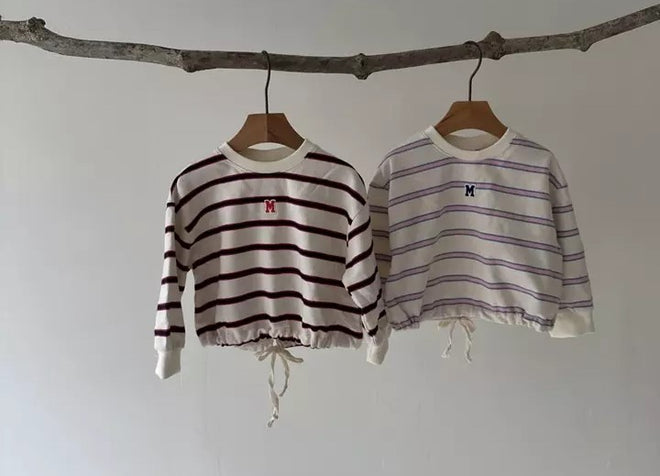 M Striped Sweatshirt - Pink