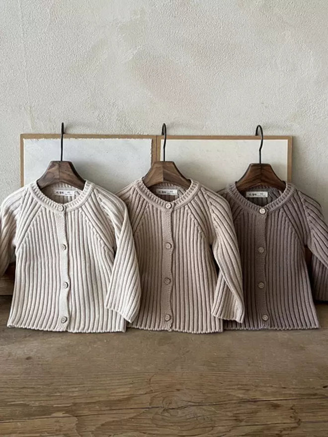 Rib Knit Cardigan - Cream
