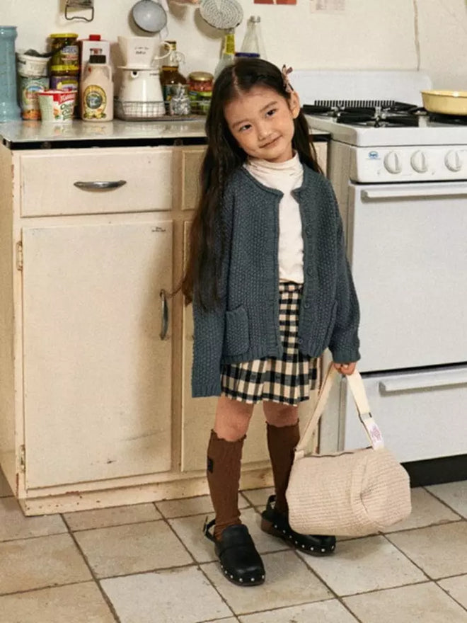 Knitted Cardi W Pockets - Green