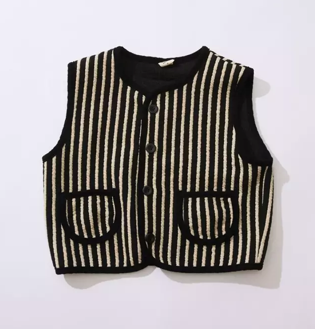 Striped Piping Vest