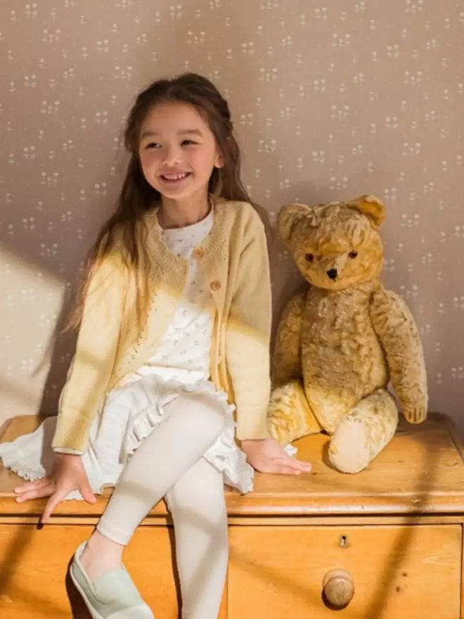 Bom Bom Knit Cardigan - Yellow