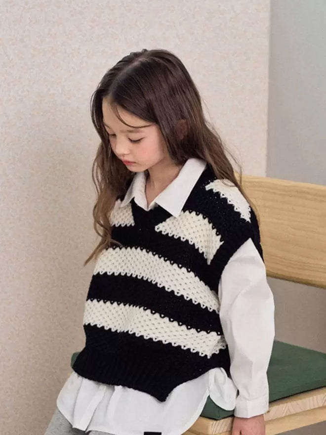 Big Knit Striped Vest