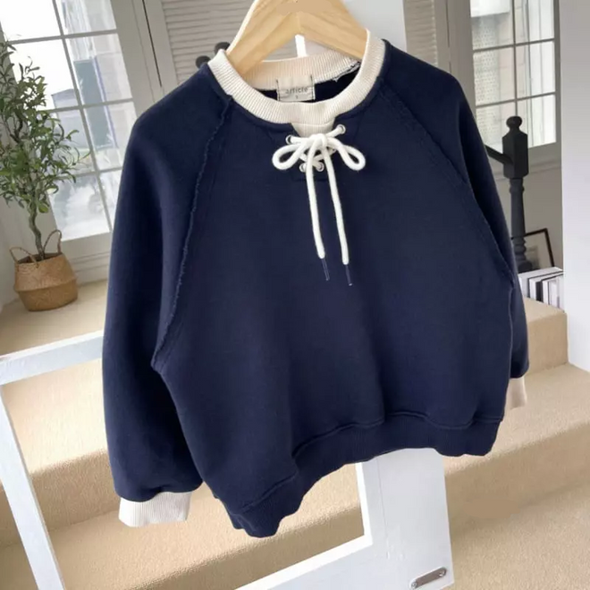 White edges Sweatshirt - Navy