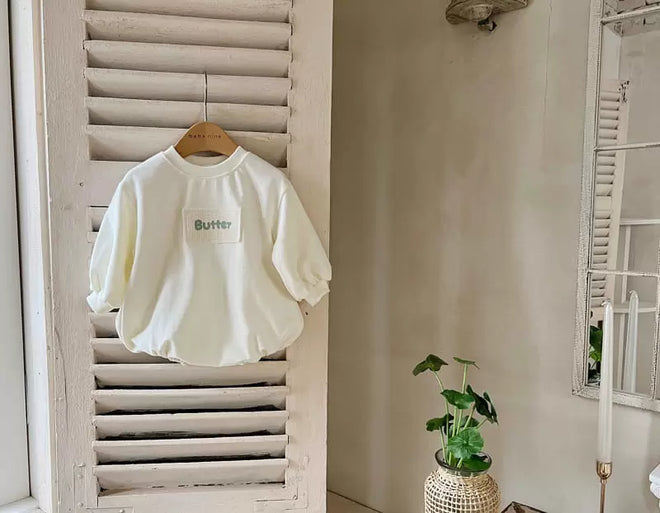 Waffle Butter Patch Body Suit - Ivory