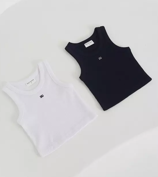 Black Ribbed Sleeveless ZC