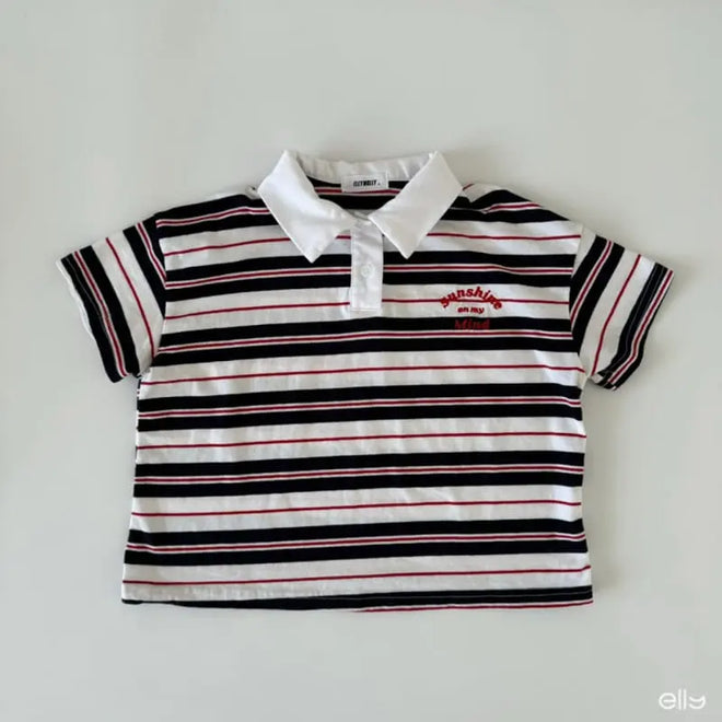 Mind Collar Tee - Navy