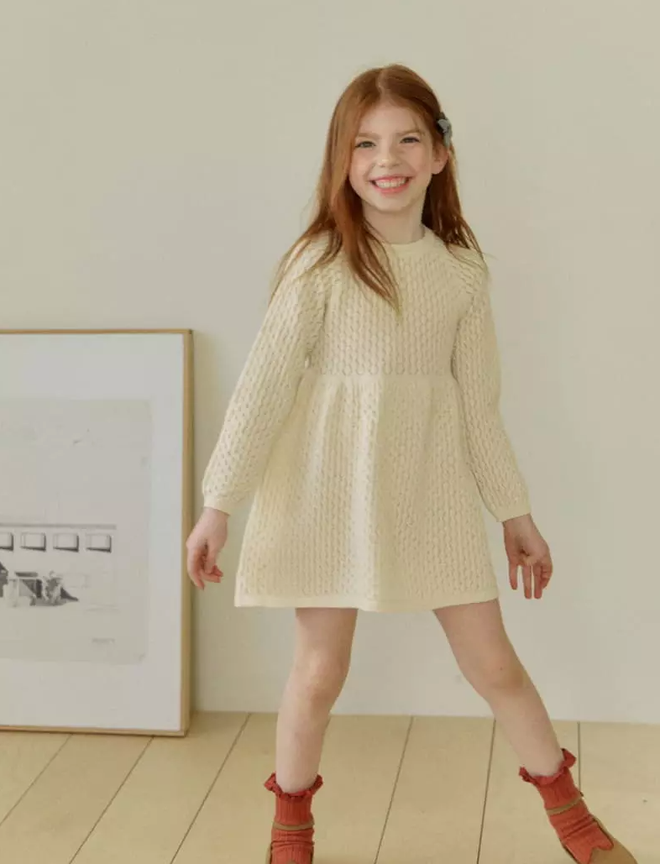 Cream Knitted Dress