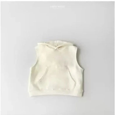 Kangaroo Hoody Vest - Cream