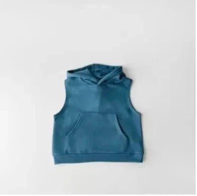 Kangaroo Hoody Vest - Blue