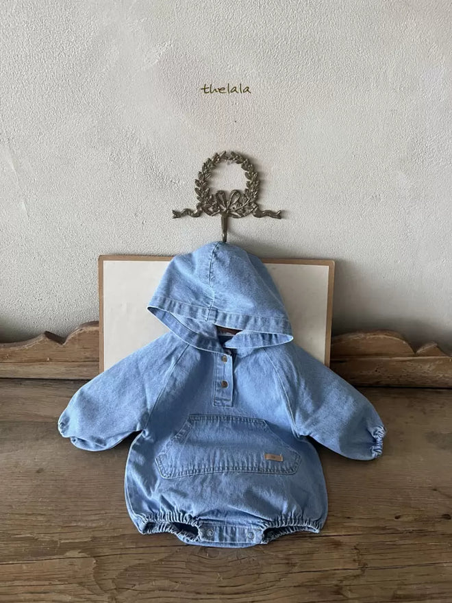 Hoody Denim Body Suit - Light-denim