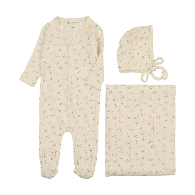 Mema Knits Moon and Star 3PC Set - Powder Blue
