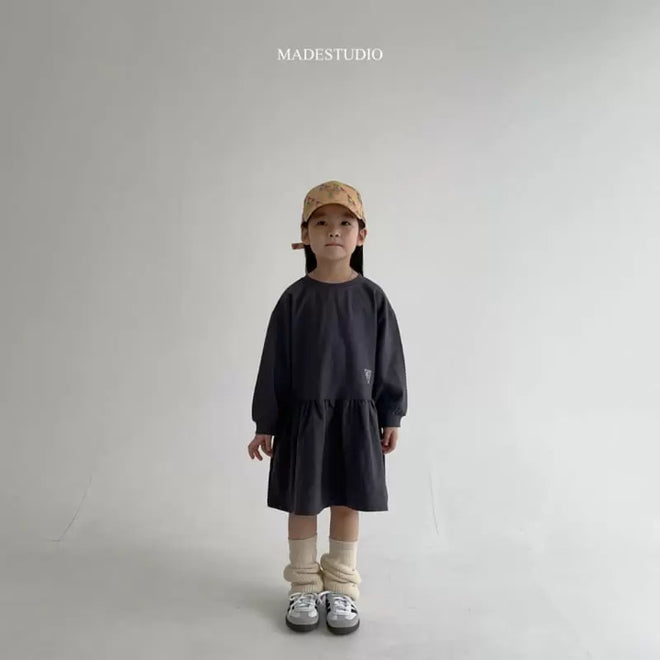 Shirring Dress - Charcoal