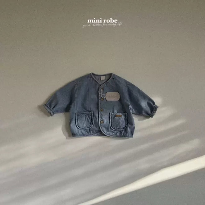 Round Denim Jacket - light-denim