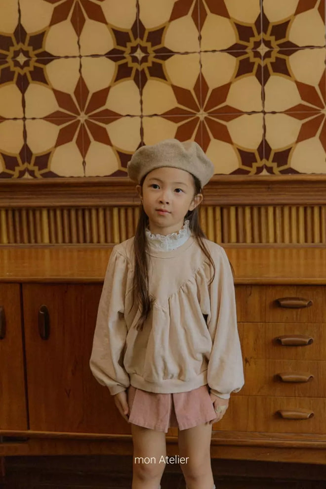 V Top Sweatshirt - Beige