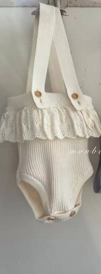 Knit Baby Romper - Cream