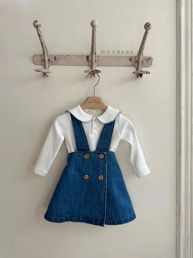 Denim Button Jumper - Denim