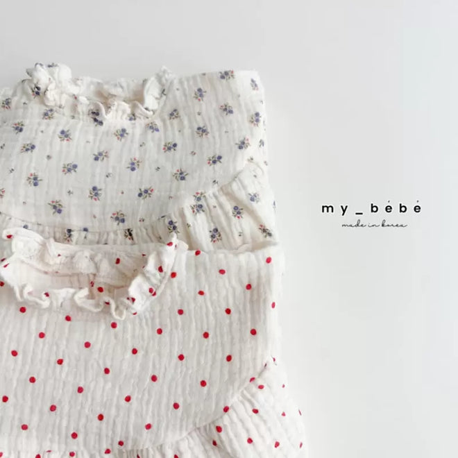 Muslin Frill Romper - Flower