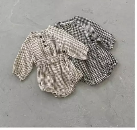 Check Baby Two Piece - Black