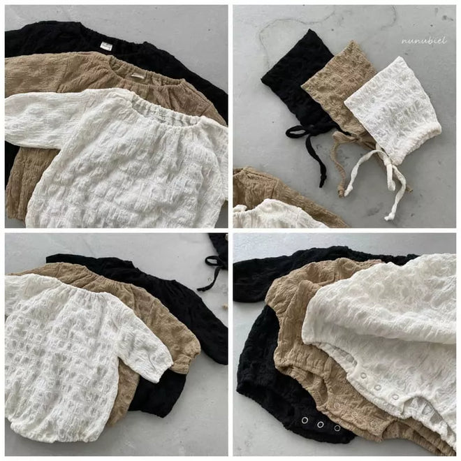 Romper Bonnet Set - Black