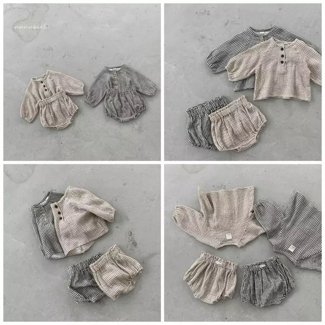 Check Baby Two Piece - Brown