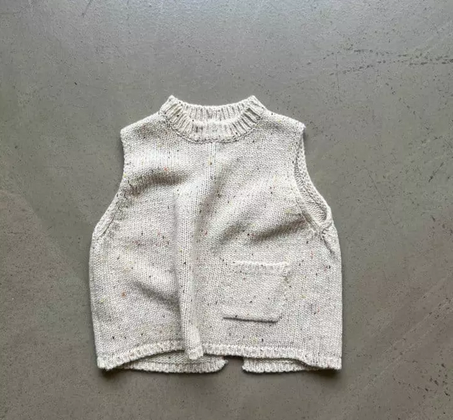 Open Back Knitted Vest - Cream