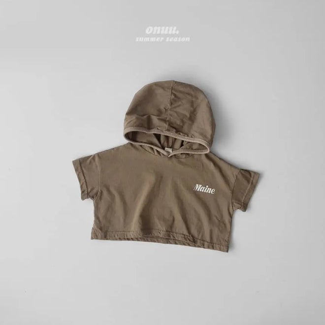 Hoody Short Sleeve Tee - Beige