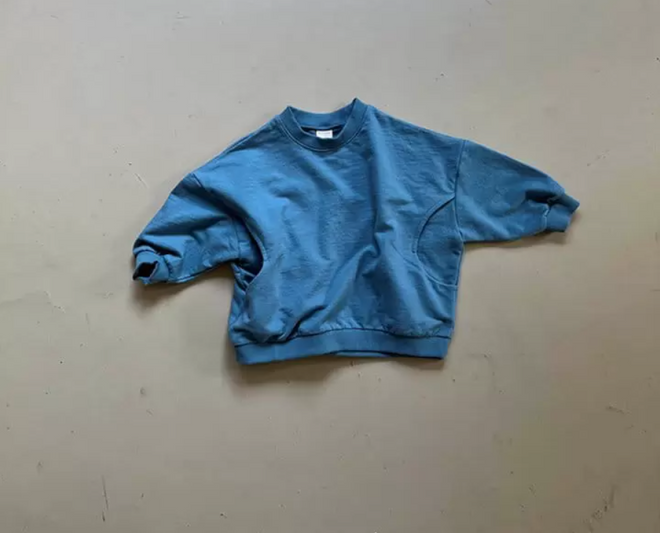 Round Pocket Sweatshirt - Blue