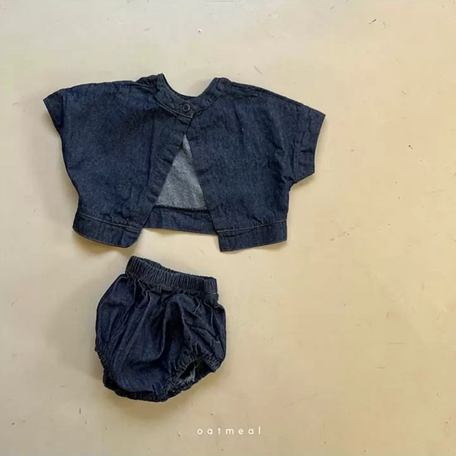 Net Denim Bloomers -Dark-Denim