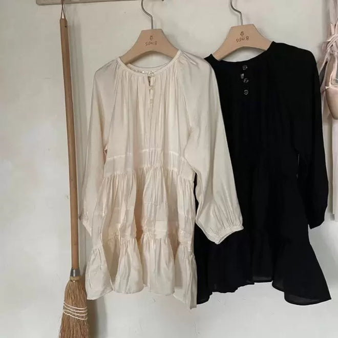 Gathered Dress - Black