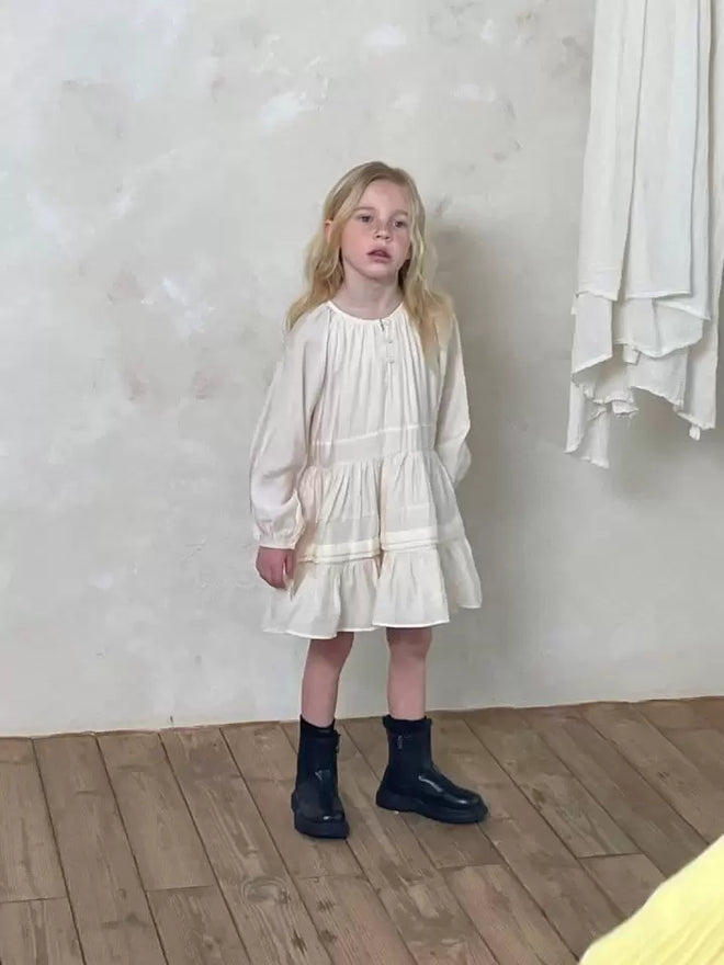 Gathered Dress - Ivory