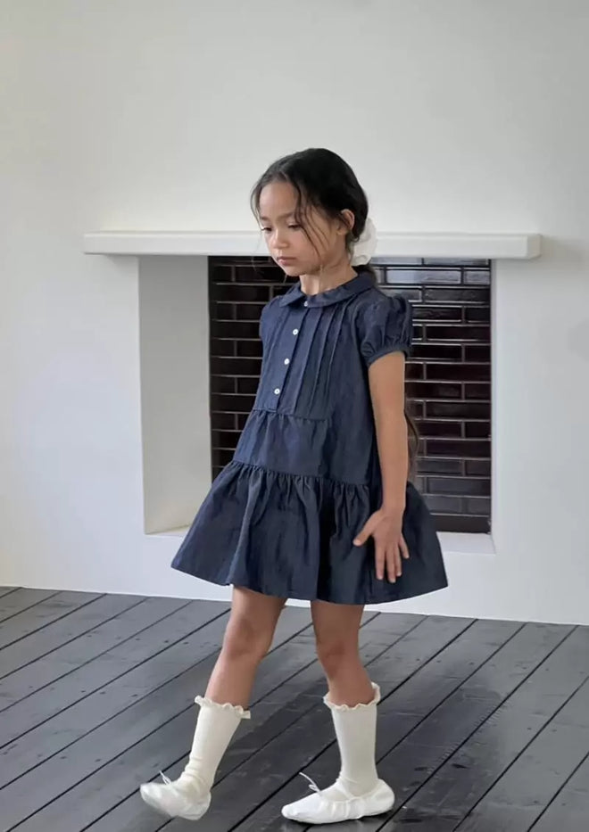 Pintuck Dress - Denim