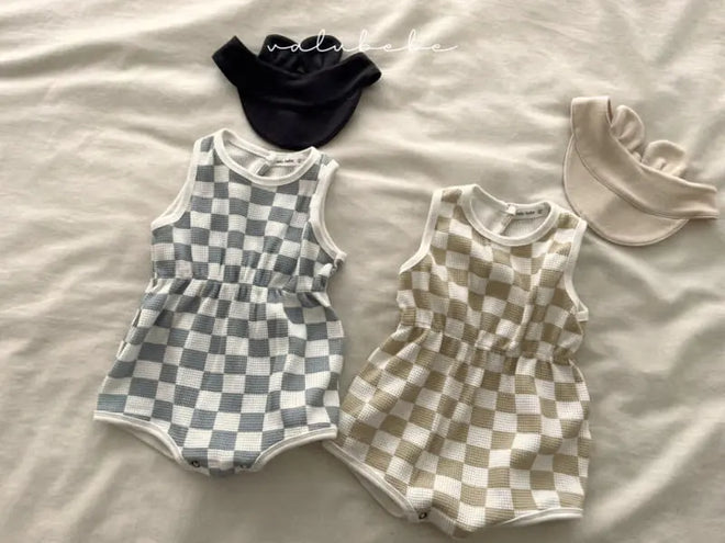 Square Block Body Suit - Light Gray