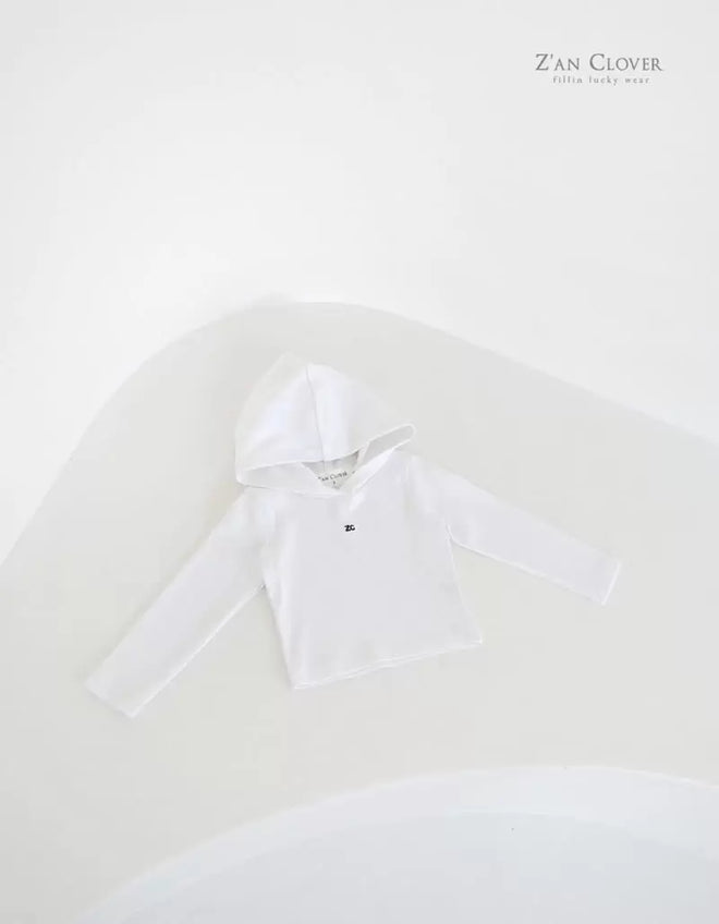 Rib Hoody Tee -white