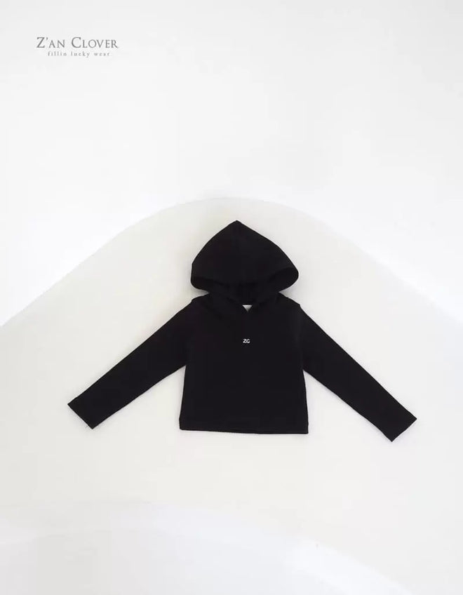 Rib Hoody Tee - Black