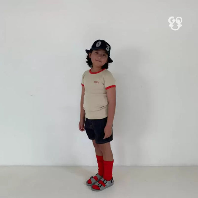 Retro Tee - Beige/Red