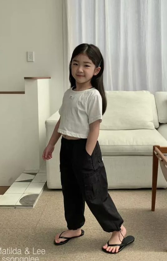 Ivory Back Slit Crop Tee