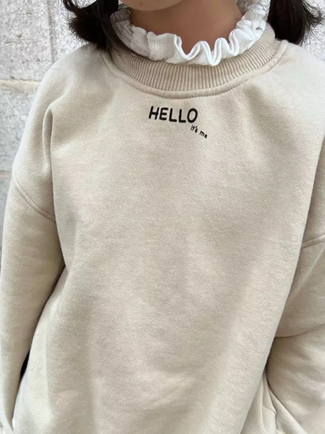 Beige Frill ruffle  Up Collar