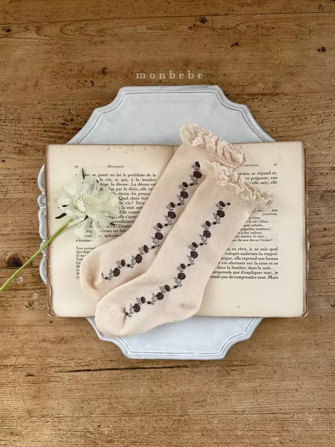 Lace Floral Knee Socks