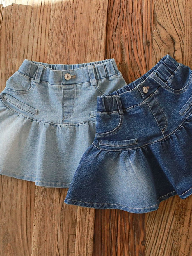 Dark Denim Flare Skirt