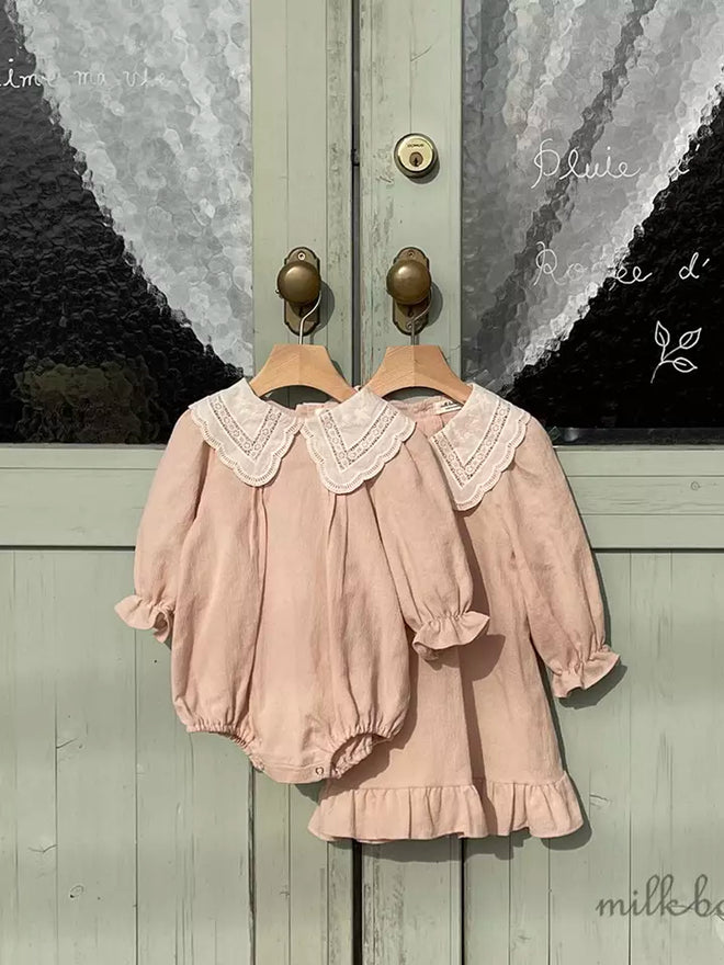 Lace Collar Pink Romper