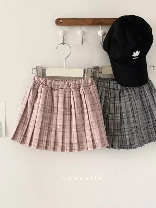 Pink Plaid Skirt