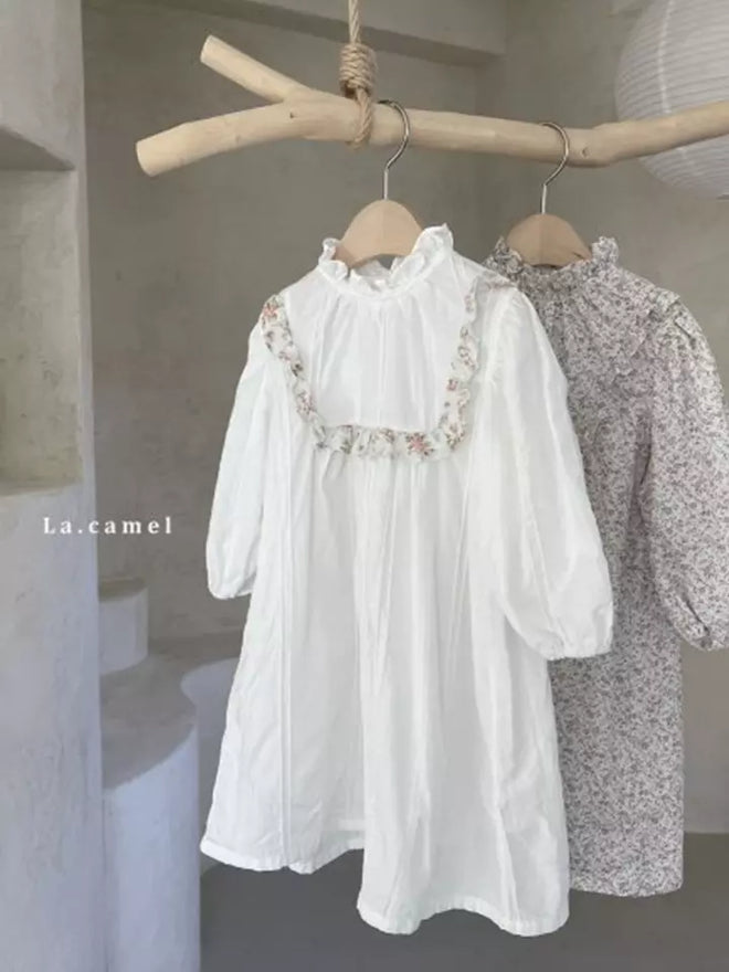 Ivory Floral Trimmed Dress