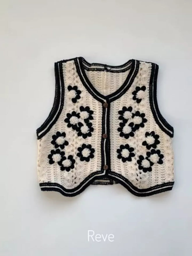 Knit Floral Vest