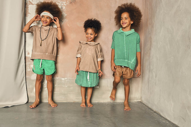 Booso Children's T-shirt - Welt Polo Tee Beige