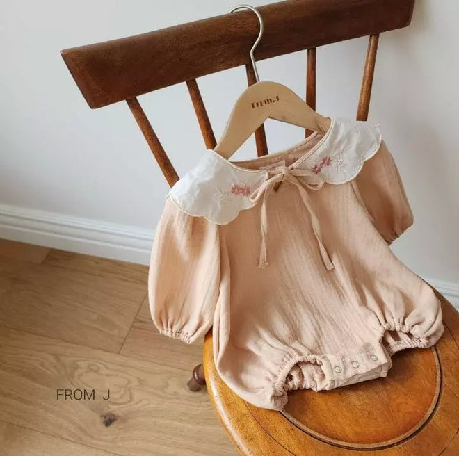 Embrodiery Collar Bodysuit