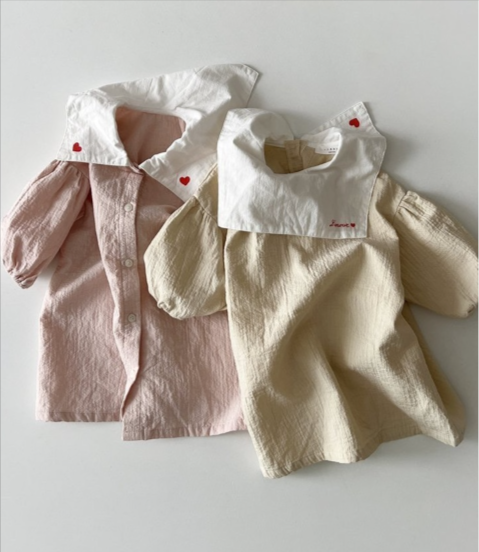 Pink Heart Embroided Dress