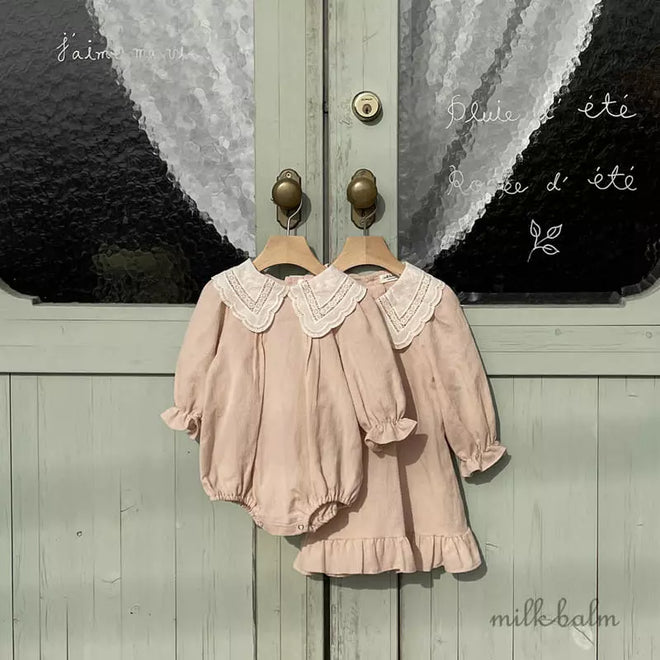 Pink Lace Collar Dress