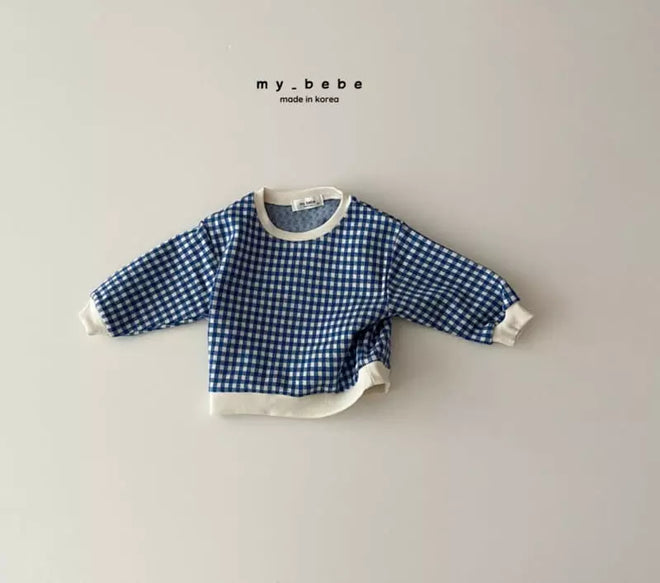 Blue Checked Sweatshirt