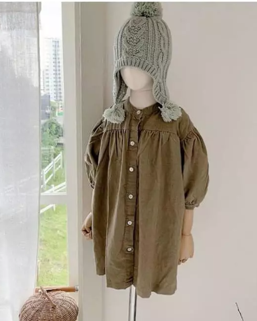 Khaki Corduroy Dress